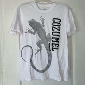 Cozumel Mexico iguana t shirt travel vintage 90s Central America lizard